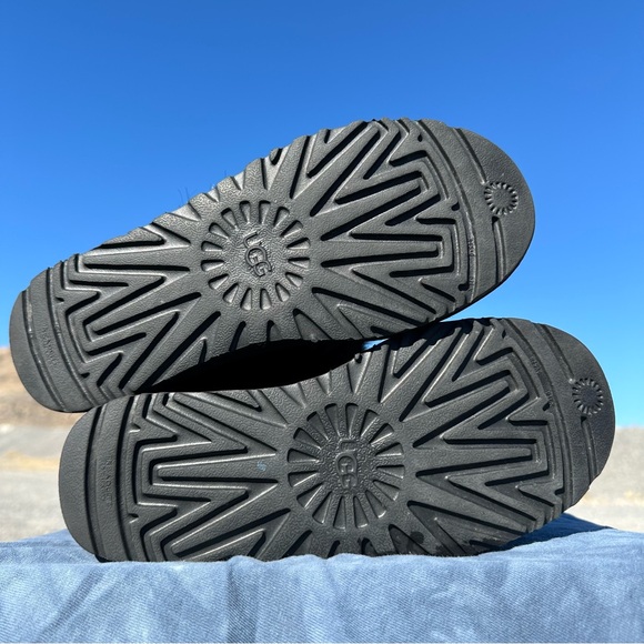 UGG Black Classic Buckle Mini Boot Suede with Faux Fur - Picture 6 of 9